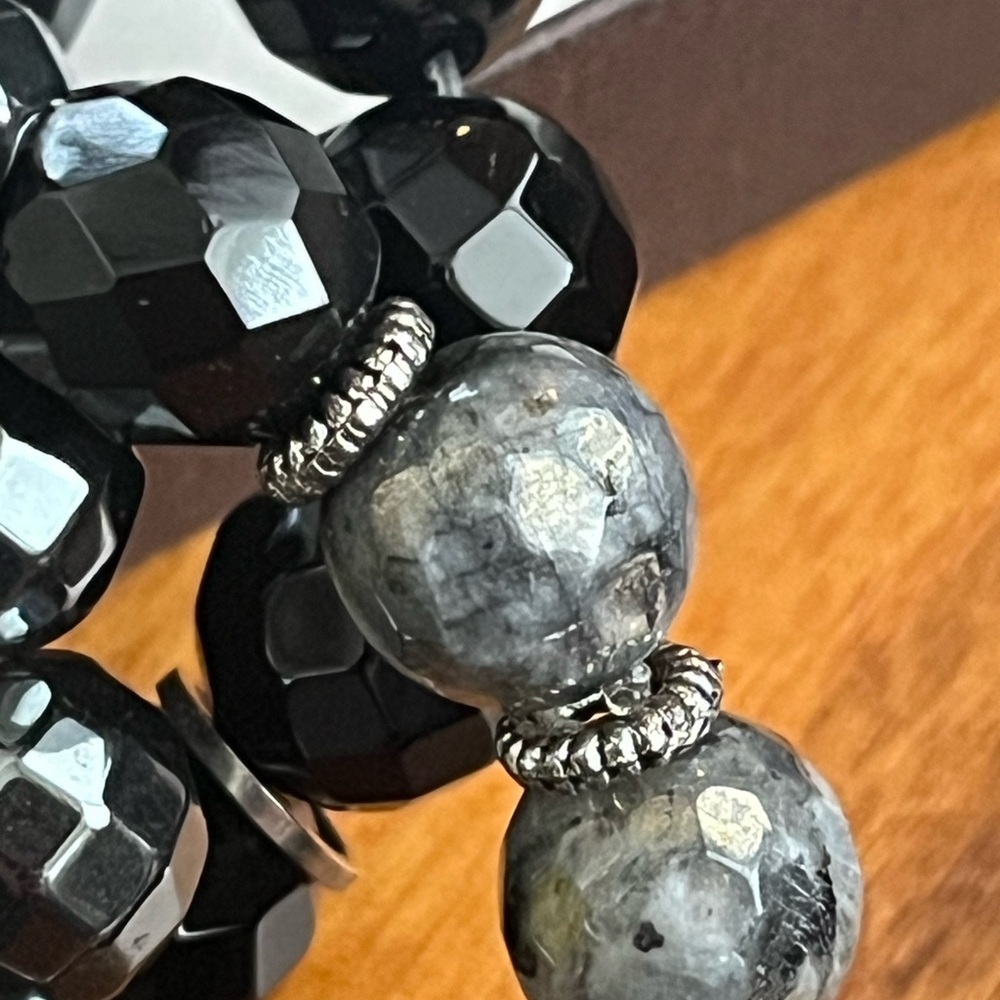 Barb Clawson Designs, Elegant Black Beaded Bracelet Set, NEW - Picture 6 of 11